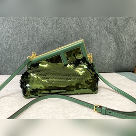 Fendi первая пайетка Ретро сумка через плечо Блестящие пайетки F