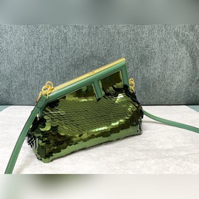 Fendi первая пайетка Ретро сумка через плечо Блестящие пайетки F