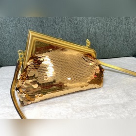 Fendi первая пайетка Ретро сумка через плечо Блестящие пайетки F