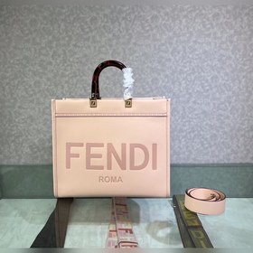 Средняя сумка FENDI Sunshine из светло-розовой кожи Сумка-тоут Из