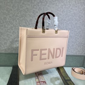 Средняя сумка FENDI Sunshine из светло-розовой кожи Сумка-тоут Из