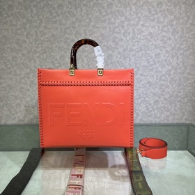 Сумка FENDI Sunshine среднего размера из красной кожи Сумка-тоут 