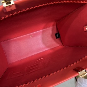 Сумка FENDI Sunshine среднего размера из красной кожи Сумка-тоут 