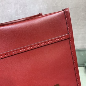 FENDI Большая сумка для покупок с ручками, бордо Изготовлена из и