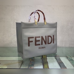 FENDI Большая сумка для покупок Sunshine, серая Изготовлена из им