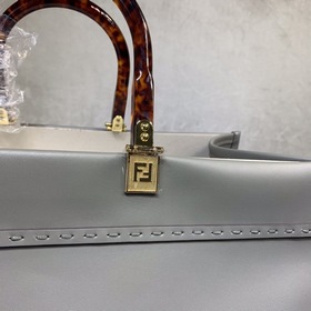 FENDI Большая сумка для покупок Sunshine, серая Изготовлена из им