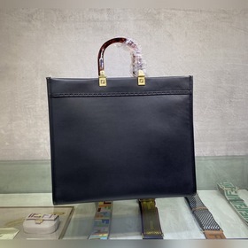 FENDI Большая сумка для покупок Sunshine, черная Изготовлена из и
