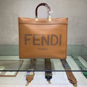 FENDI Большая сумка для покупок Sunshine Коричневый Двойные ручки