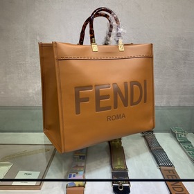 FENDI Большая сумка для покупок Sunshine Коричневый Двойные ручки