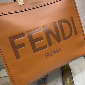 FENDI Большая сумка для покупок Sunshine Коричневый Двойные ручки