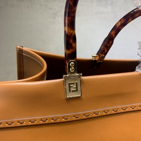 FENDI Большая сумка для покупок Sunshine Коричневый Двойные ручки