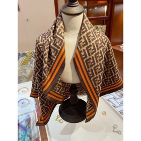 Fendi, модный ретро-палантин из шелка с диагональным узором Высок