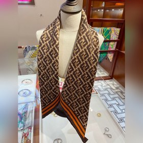 Fendi, модный ретро-палантин из шелка с диагональным узором Высок