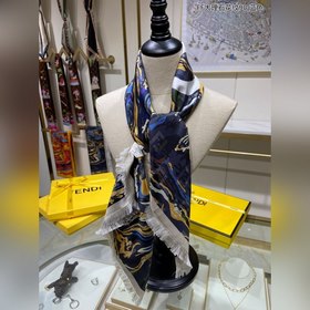 FENDI FF мраморный узор 90 шелковый платок 100% шелк, ручная рабо