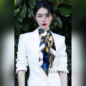 FENDI FF мраморный узор 90 шелковый платок 100% шелк, ручная рабо