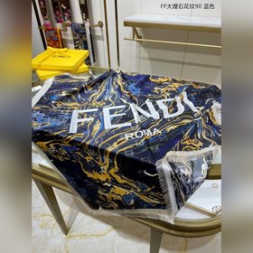 FENDI FF мраморный узор 90 шелковый платок 100% шелк, ручная рабо