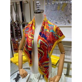 FENDI FF мраморный узор 90 шелковый платок 100% шелк, ручная рабо