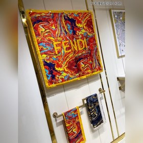 FENDI FF мраморный узор 90 шелковый платок 100% шелк, ручная рабо