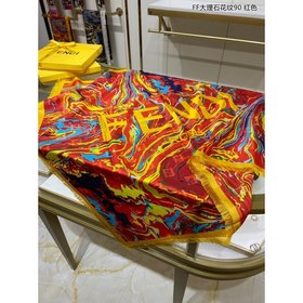 FENDI FF мраморный узор 90 шелковый платок 100% шелк, ручная рабо