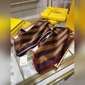 FENDI Длинный шарф с чередующимися полосками FF  100% шелк выс