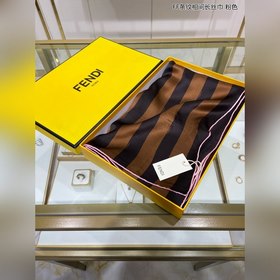 FENDI Длинный шарф с чередующимися полосками FF  100% шелк выс