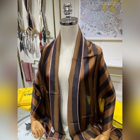 FENDI Длинный шарф с чередующимися полосками FF  100% шелк выс