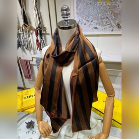 FENDI Длинный шарф с чередующимися полосками FF  100% шелк выс