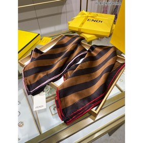 FENDI Длинный шарф с чередующимися полосками FF  100% шелк выс