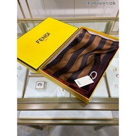 FENDI Длинный шарф с чередующимися полосками FF  100% шелк выс