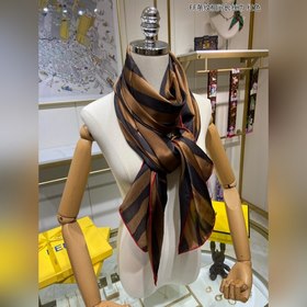 FENDI Длинный шарф с чередующимися полосками FF  100% шелк выс