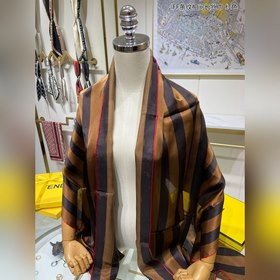 FENDI Длинный шарф с чередующимися полосками FF  100% шелк выс