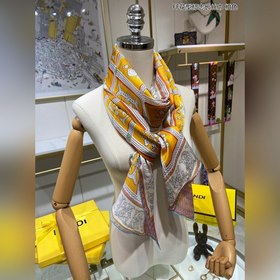 FENDI  Длинный шарф с цветочным логотипом FF 100% шелк высшего 