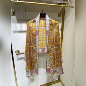 FENDI  Длинный шарф с цветочным логотипом FF 100% шелк высшего 