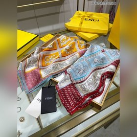FENDI  Длинный шарф с цветочным логотипом FF 100% шелк высшего 