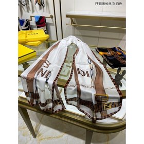 FENDI Длинный шарф с цепочкой FF  100% шелк высшего качества От