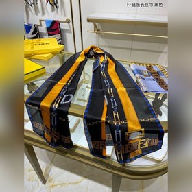 FENDI Длинный шарф с цепочкой FF  100% шелк высшего качества От