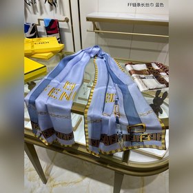 FENDI Длинный шарф с цепочкой FF  100% шелк высшего качества От