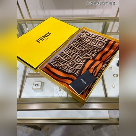 Длинный шарф FENDI FF с двумя полосками, 100% шелк высшего качест