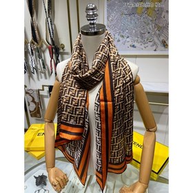 Длинный шарф FENDI FF с двумя полосками, 100% шелк высшего качест
