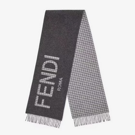 Fendi Двусторонняя шарф-хомут для мужчин и женщин из кашемира и ш