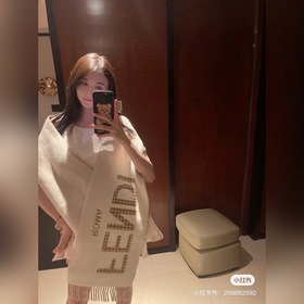 Fendi Двусторонняя шарф-хомут для мужчин и женщин из кашемира и ш