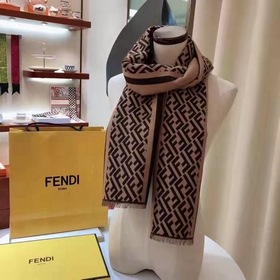 Шарф FENDI с логотипом FF из шерсти Натуральный материал, подходи