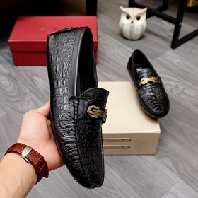 Ferragamo Новая модель туфель с пуговицами Верх из импортной кожи