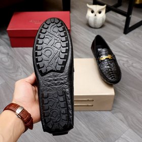 Ferragamo Новая модель туфель с пуговицами Верх из импортной кожи