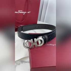 Salvatore Ferragamo Ремень из кожи первого слоя с металлической ф