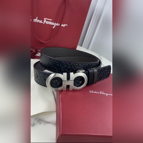 Salvatore Ferragamo Ремень из кожи первого слоя с металлической ф