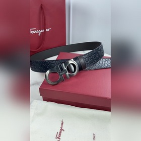 Salvatore Ferragamo Ремень из кожи первого слоя с металлической ф
