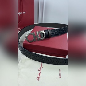 Salvatore Ferragamo Ремень из кожи первого слоя с металлической ф