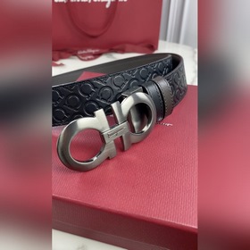 Salvatore Ferragamo Ремень из кожи первого слоя с металлической ф