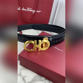 Salvatore Ferragamo Ремень из кожи первого слоя с металлической ф